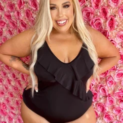 Sylon Fashion Co, Ltd Deal Of The Day One Piece Black Ruffle Swimsuit