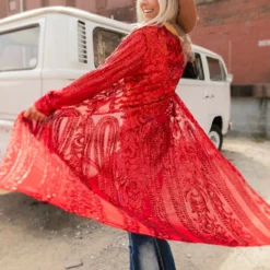 Dongguan Haohoo Clothing CO., Ltd Pre-Orders PREORDER The Royal Sequin Duster - Red