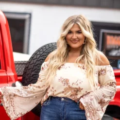 D & J Industries Co., LTD. Sequin Talk About It — Bell Sleeve Top In Rose Gold