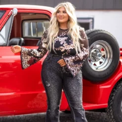 D & J Industries Co., LTD. Keep On Rollin Sequin Bodysuit - Black And Rose Gold Clothing