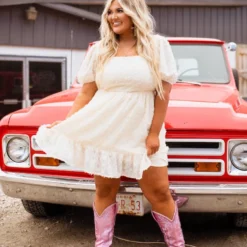 D & J Industries Co., LTD. Girl Next Door Ivory Dress New Arrivals