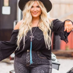 D & J Industries Lace Talk About It Top - Black 5 D & J Industries Lace Talk About It Top - Black