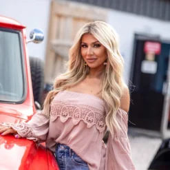 D & J Industries Lace Talk About It Top - Latte New Arrivals