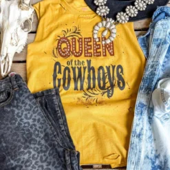 Raisin Arrows Queen Of The Cowboys Raw Hem Tee