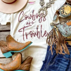 Raisin Arrows Cowboys Are Trouble Tee New Arrivals