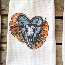 Miss Mud Pie Crooked Horn And Heart Hand Towel