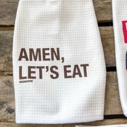 Miss Mud Pie Accessories Amen Lets Eat Hand Towel
