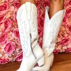 Prachi Leather PREORDER Loretta Boot - White Pre-Orders