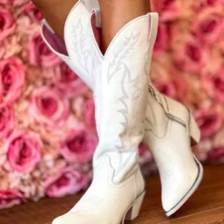 Prachi Leather PREORDER Loretta Boot - White Pre-Orders