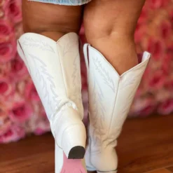 Prachi Leather PREORDER Loretta Boot - White - Wide Calf