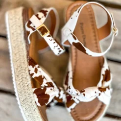 Olem Shoe Corporation Twisted Vibes Platform Sandal - Cow Print