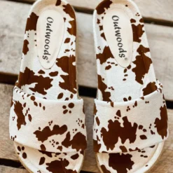 Olem Shoe Corporation Foxy Sandal Slides - Cow Print