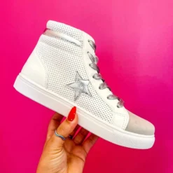 Olem Shoe Corporation Falling Over The Silver Star Hi-Top Sneakers