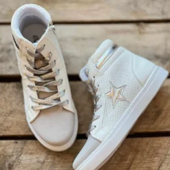 Olem Shoe Corporation Falling Over The Silver Star Hi-Top Sneakers