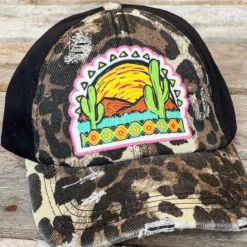 Southern Grace Desert Sunset Black Leopard Hat