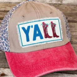 Southern Grace Y'all Boots Leopard And Red Hat