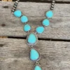 Southern Grace Turquoise Stone Silver Beaded Necklace