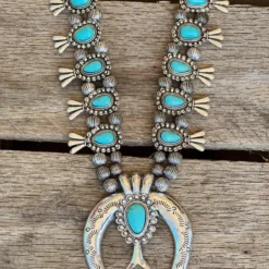 Southern Grace Yarn The Hours Away Silver Squash Blossom Necklace