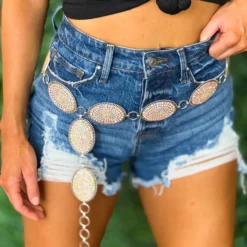 Your Fashion Wholesale New Arrivals Crystal Iridescent Rhinestone Belt