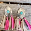 Southern Grace New Arrivals Cowgirl Turquoise Concho With Pink And Tan Tassels