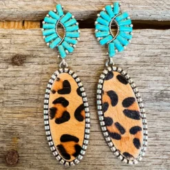 Southern Grace Dangly Oval Turquoise Earrings New Arrivals