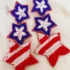 Treasure Jewels, Inc. New Arrivals Red White And Blue USA Stars Beaded Earrings