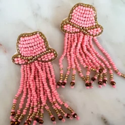 Treasure Jewels, Inc. Pink Fringe Beaded Earrings