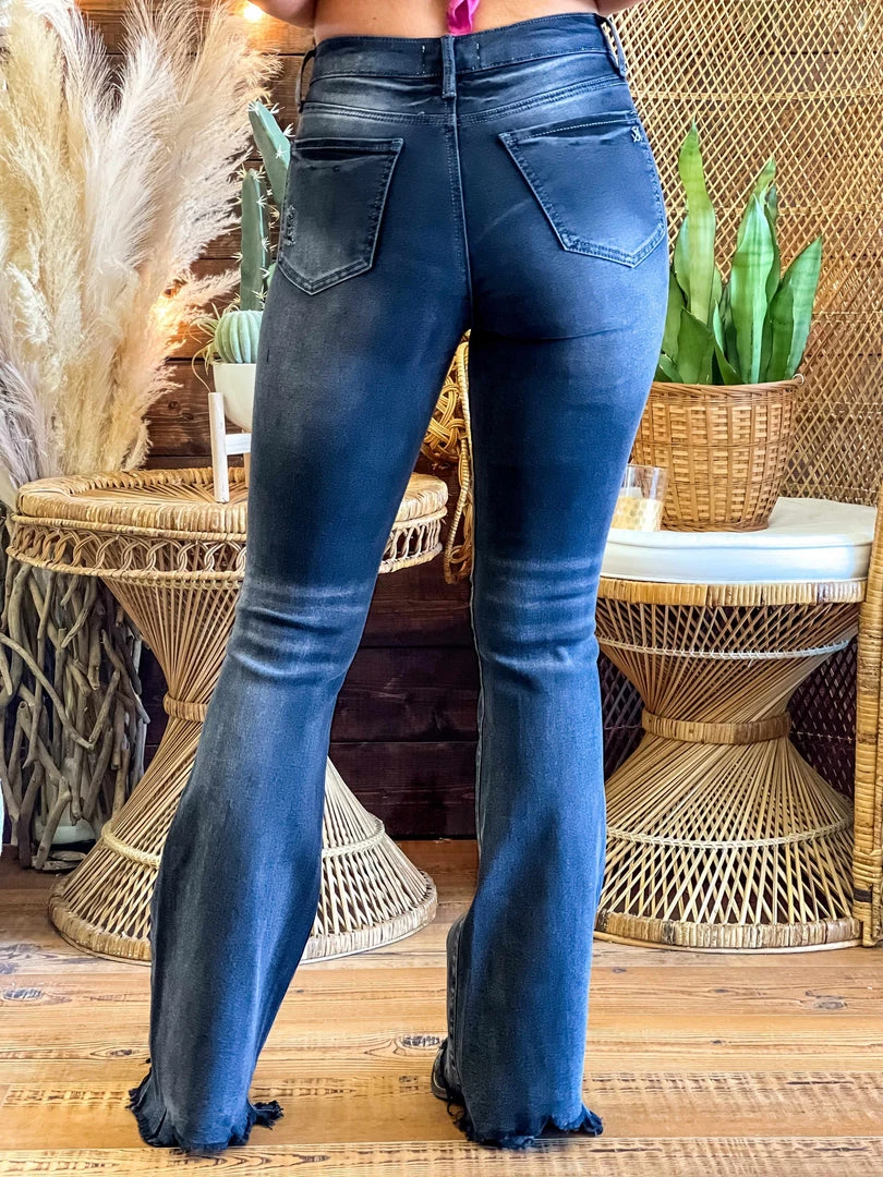 Special A Summer Fever Collection Mid Rise Boot Cut Distressed Jeans - Vintage Black 2 Special A Summer Fever Collection Mid Rise Boot Cut Distressed Jeans - Vintage Black