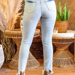 Special A Summer Fever Collection Mid Rise Relaxed Skinny Distressed Jeans In Light Blue 8 Special A Summer Fever Collection Mid Rise Relaxed Skinny Distressed Jeans In Light Blue