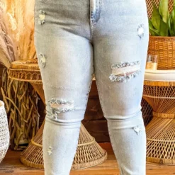 Special A Summer Fever Collection Mid Rise Relaxed Skinny Distressed Jeans In Light Blue 7 Special A Summer Fever Collection Mid Rise Relaxed Skinny Distressed Jeans In Light Blue