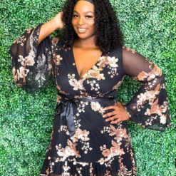 D & J Industries Co., LTD. Lacey Belle Dress — Wrap Dress In Black