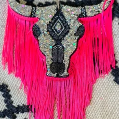 Southern Custom Designs New Arrivals Sassy Silver Steer Neon Fringe Freshie