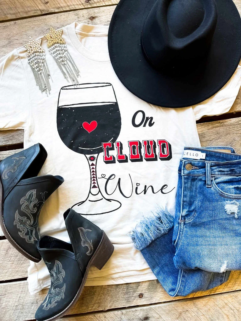Rowdy Crowd Clothing On Cloud Wine T-shirt New Arrivals 1 Rowdy Crowd Clothing On Cloud Wine T-shirt New Arrivals