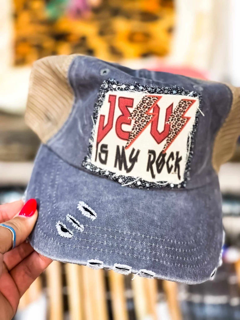Raisin Arrows Accessories Jesus Is My Rock Hat 1 Raisin Arrows Accessories Jesus Is My Rock Hat