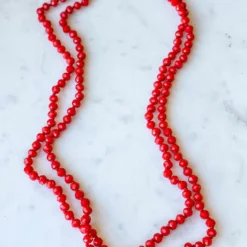 Your Fashion Wholesale Crystal Beaded Necklace - Bright Red Accessories
