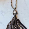 Your Fashion Wholesale Cow Hide Tassel Necklace - Black Accessories