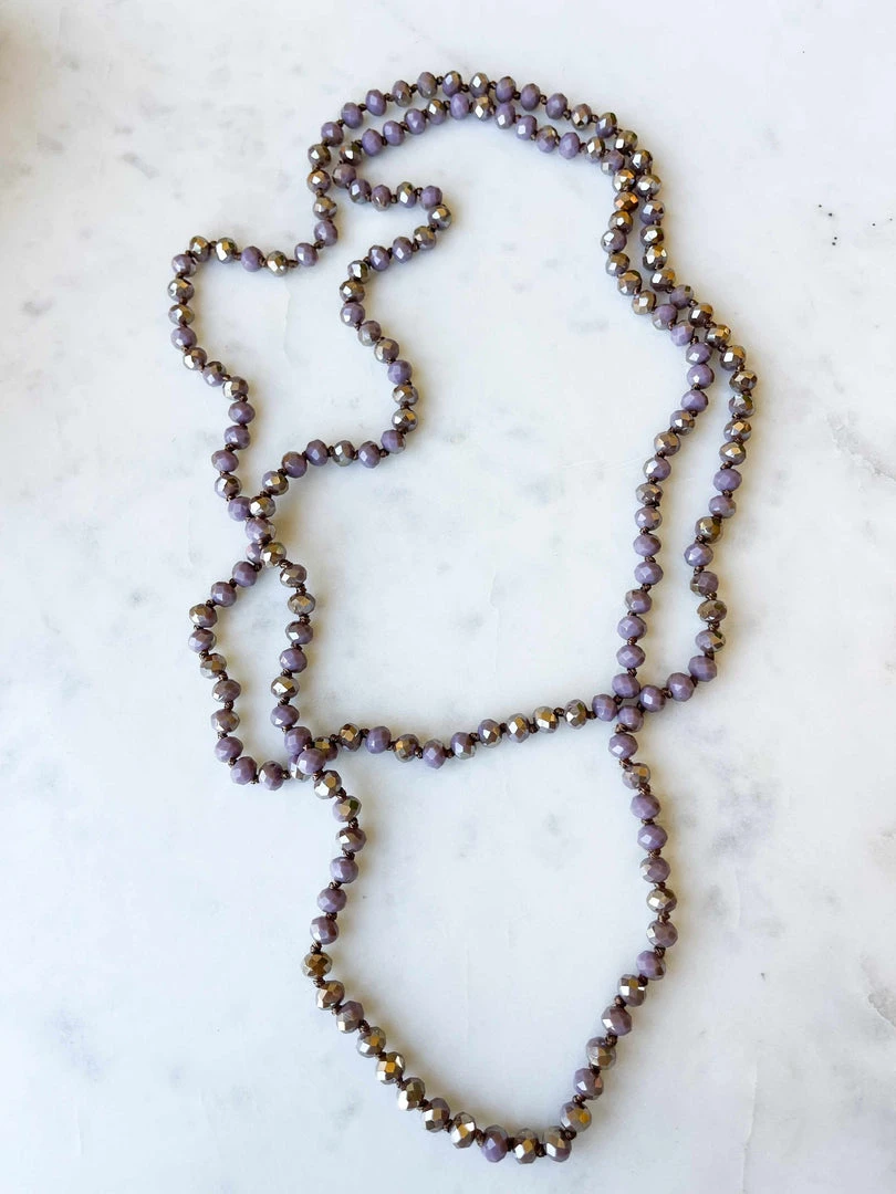 Your Fashion Wholesale Accessories Crystal Beaded Necklace In Purple 1 Your Fashion Wholesale Accessories Crystal Beaded Necklace In Purple