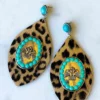 Your Fashion Wholesale Summer Fever Collection Turquoise And Leopard Pendent Earrings