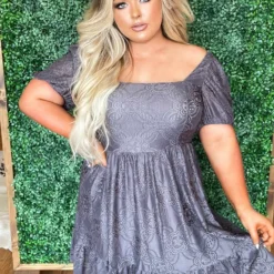 D & J Industies Co., LTD. Pre-Orders PREORDER Girl Next Door Lace Dress - Gray