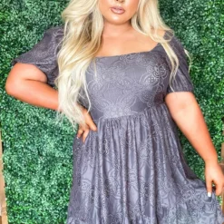 D & J Industies Co., LTD. Pre-Orders PREORDER Girl Next Door Lace Dress - Gray