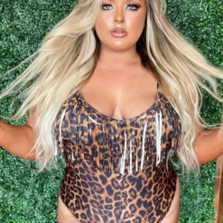 Sylon Fashion Co, Ltd New Arrivals One Piece Leopard Fringe Swimsuit