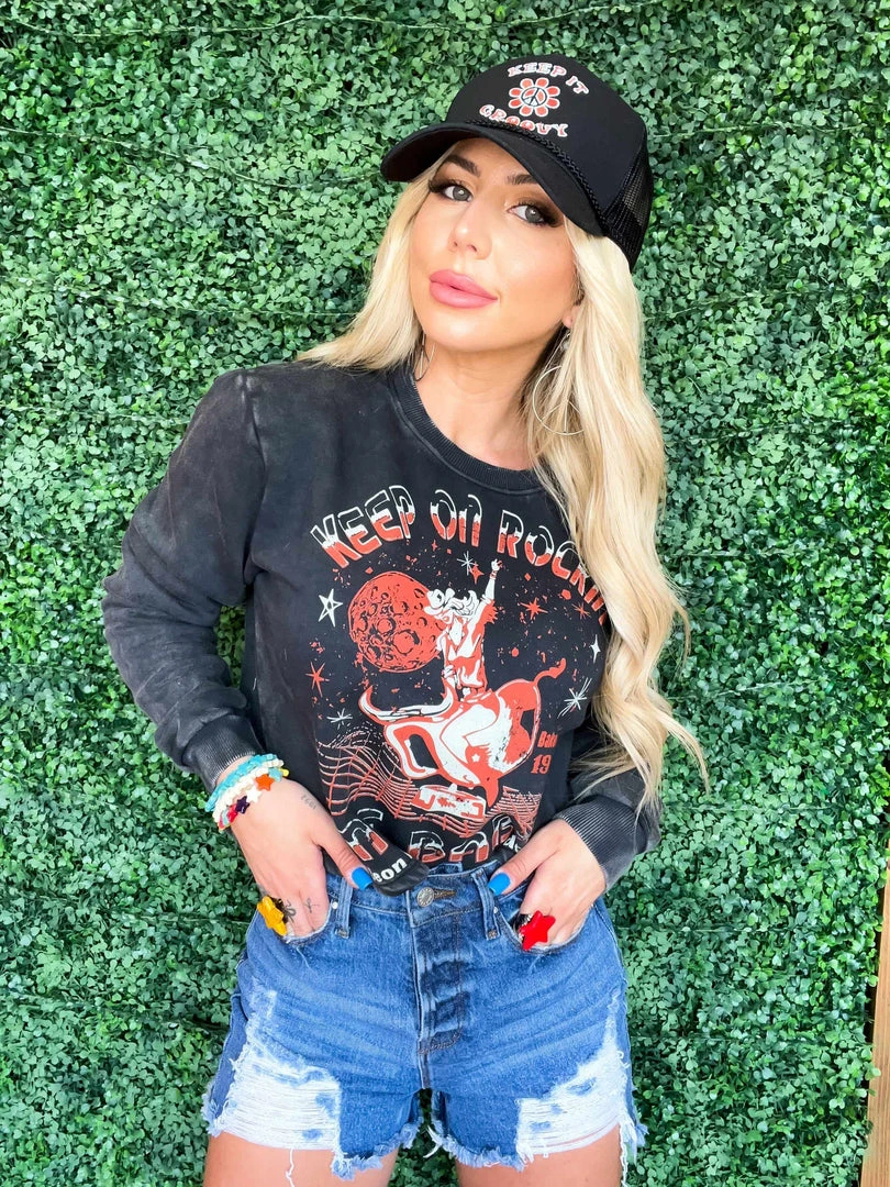 Country Deep New Arrivals Keep On Rockin Me Cropped Crew Sweatshirt 2 Country Deep New Arrivals Keep On Rockin Me Cropped Crew Sweatshirt