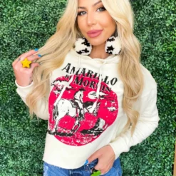 Country Deep Amarillo By Mornin Cropped Hoodie