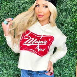 Country Deep New Arrivals Mama Tried Cropped Hoodie