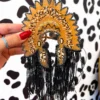 Southern Custom Designs New Arrivals Leopard Headdress Fringe Freshie