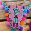 Southern Custom Designs New Arrivals Purple Glitter Steer Pom Poms Freshie