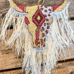 Southern Custom Designs Leopard Pink Steer Fringe Freshie New Arrivals