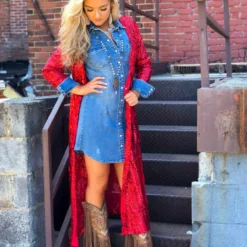 Dongguan Haohoo Clothing CO., Ltd Pre-Orders PREORDER The Royal Sequin Duster - Red