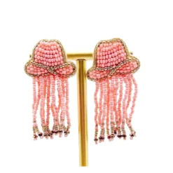 Treasure Jewels, Inc. Pink Fringe Beaded Earrings