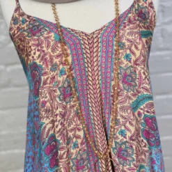 Fashion Fuse Print Tie-Back Maxi Dress - Pink Clothing